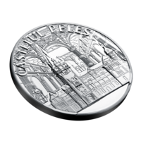 Castel Peleș - Piesă exclusivă cu relief înalt de 1 oz argint