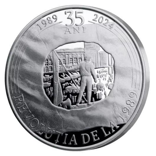 Revoluția de la 1989 – 35 ani, piesă comemorativă argint pur, proof